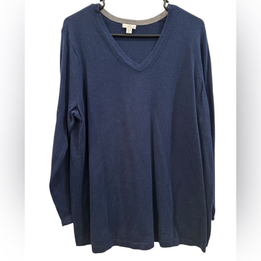 Women’s j.Jill cotton blend v neck sweater size L GUC